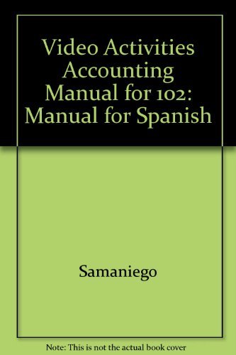 Video Activities Accounting Manual for 102: Manual for Spanish