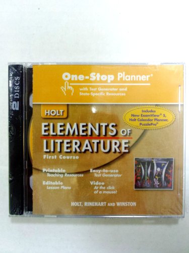 Elements of Literature: One Stop Planner with Test Generator and State Specific Resources CDROM Grade 7 First Course