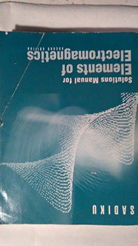 Solutions Manual for Elements of Electromagnetics