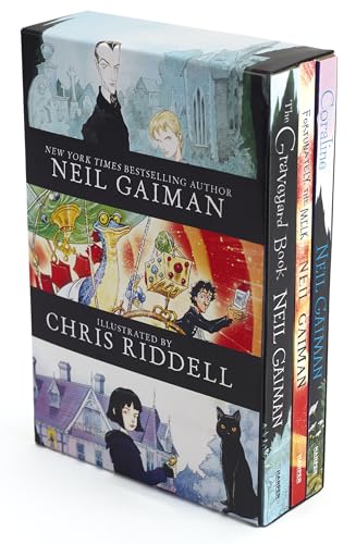 Neil Gaiman/Chris Riddell 3-Book Box Set: Coraline; the Graveyard Book; Fortunately, the Milk―A Must-Have for Fans of Horror, Fantasy and Magic