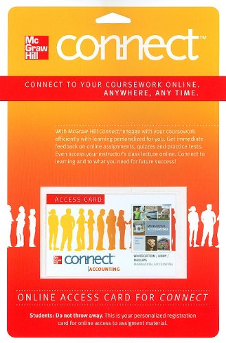 Connect Accounting Pass Card to accompany Managerial Accounting