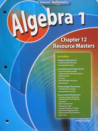 Algebra 1, Chapter 12 Resource Masters (Glencoe Ma