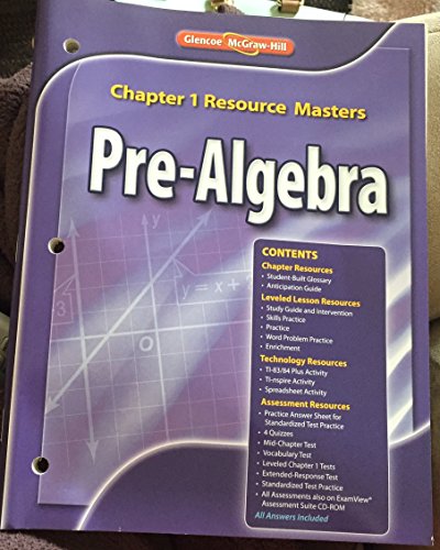 Glencoe Pre-Algebra Chapter 1 Resource Masters