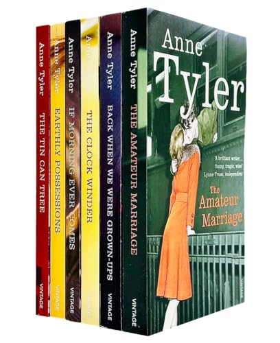 Anne Tyler 6 book collection - 'the Tin Can Tree' 'Earthly Possessions' 'If Morning Ever Comes' 'The Clock Winder' 'Back When We Were Grown Ups' 'The Amateur Marriage'