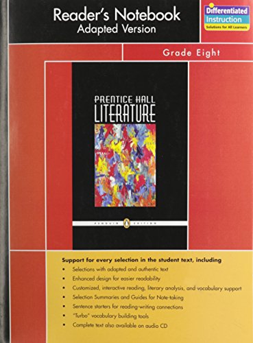 Prentice Hall Literature: Penguin Edition, Reader's Notebook Adapted Version, Grade 8