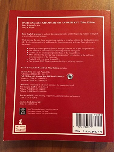 Basic English Grammar with Audio CDs and Answer Key, 3e