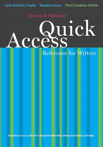 Quick Access Reference for Writers, Third Canadian Edition