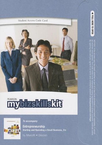 Entrepreneurship Mybizskillskit Access Code: Starting and Operating a Small Business