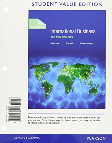 International Business: The New Realities, Student Value Edition Plus MyLab Management with Pearson eText -- Access Card Package (4th Edition)