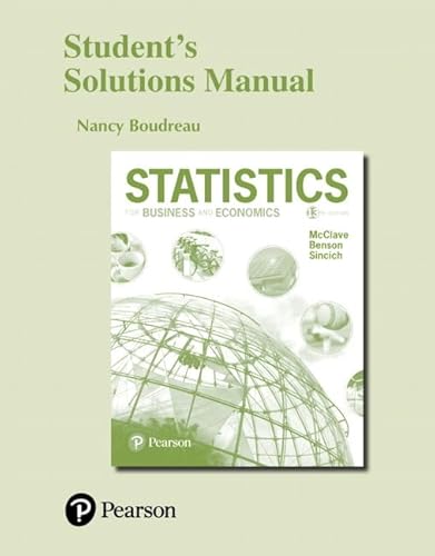 Student Solutions Manual for Statistics for Business and Economics