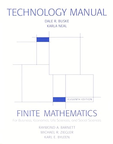 Technology Manual for Finite Mathematics for Business, Economics, Life Sciences and Social Sciences