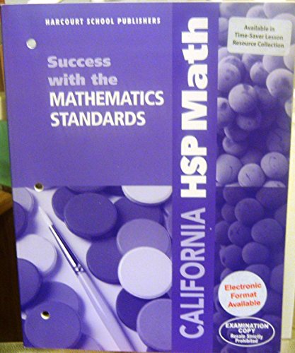 Math, Grade 1 Success/Math Standards: Harcourt School Publishers Math California