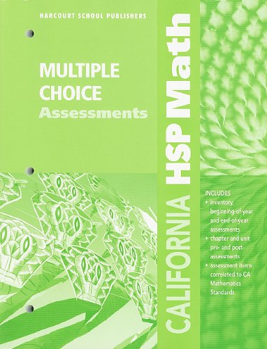 California HSP Math Multiple Choice Assessments: Grade 2 (Hsp Math 09)