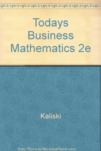 Today's Business Math: A Text-Workbook