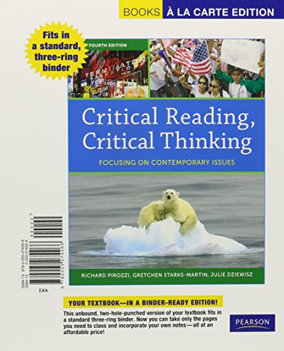 Critical Reading, Critical Thinking: Foocusing on Contemporary Issues