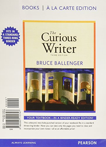 The Curious Writer, Books a la Carte Edition (3rd Edition)