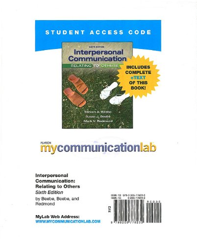 MyLab Communication with Pearson eText -- Standalone Access Card -- for Interpersonal Communication: Relating to Others (6th Edition)