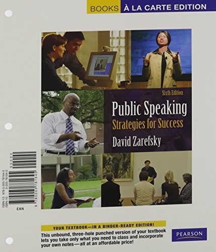 Public Speaking: Strategies for Success, Books a La Carte