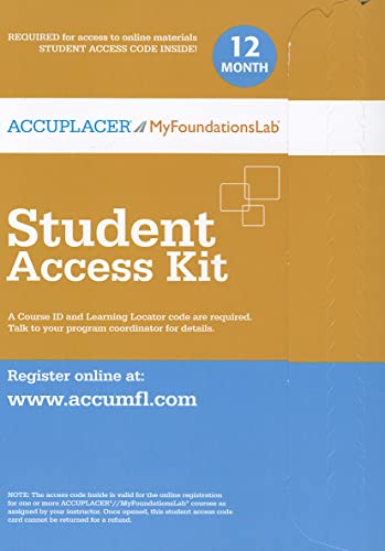 ACCUPLACER/MyLab Foundational Skills without Pearson eText -- Standalone Access Card (12-Month access)