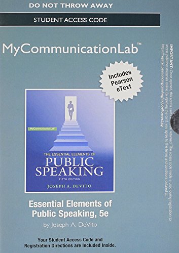 NEW MyLab Communication with Pearson eText -- Standalone Access Card -- for Essential Elements of Public Speaking