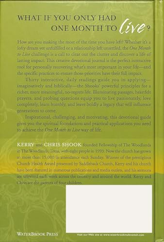 One Month to Live Devotional Journal: Your Thirty-Day Companion to a No-Regrets Life