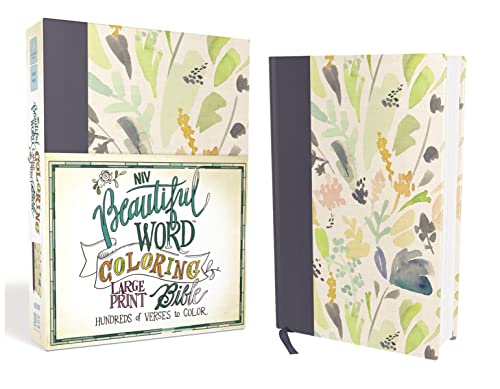 NIV, Beautiful Word Coloring Bible, Large Print, Cloth Over Board, Navy: New International Version, Navy / Floral Pattern, Large Print, Hundreds of Verses to Color