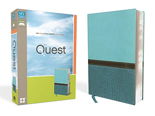 NIV Quest Study Bible: The Question & Answer Bible: NIV Turquoise / Caribbean Blue Italian Duo-Tone