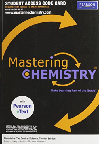 Mastering Chemistry with Pearson eText Student Access Code Card for Chemistry: The Central Science (ME Component)