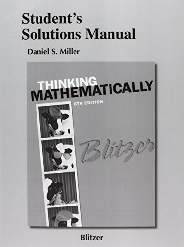 Student's Solutions Manual for Thinking Mathematically