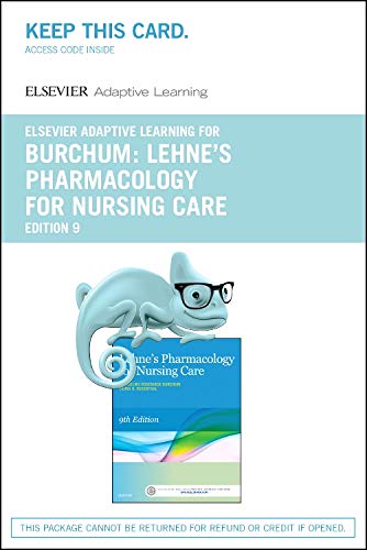 Elsevier Adaptive Learning for Lehne's Pharmacology for Nursing Care (Access Card), 9th edition