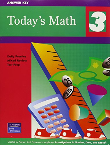 Investigations 2006 Today's Math: Daily Practice, Mixed Review and Test Prep Answer Key Grade 3