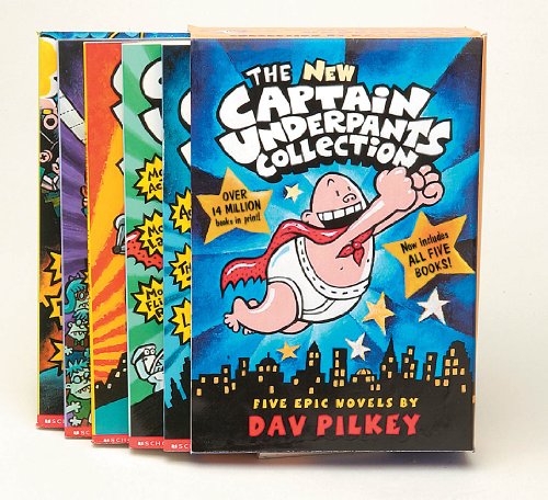 The New Captain Underpants Collection Plus Sticker (Captain Underpants, Books #1-5)
