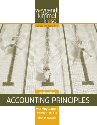 Working Papers, Volume I, Chs. 1–12 to Accompany Accounting Principles: v. 1, Chapters 1-12