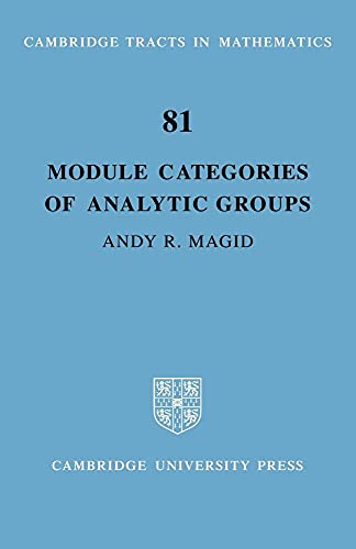 Module Categories of Analytic Groups: 81 (Cambridge Tracts in Mathematics)