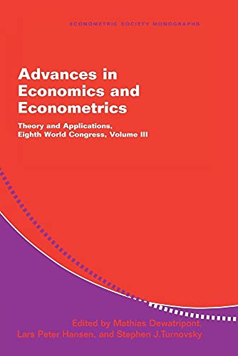 Advances in Economics and Econometrics: Theory and Applications, Eighth World Congress