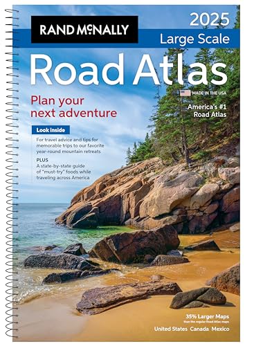 Rand McNally Road Atlas Large Scale 2025: United States, Canada, Mexico