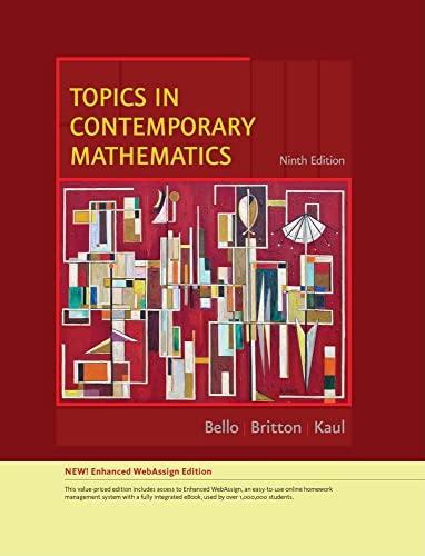 Topics in Contemporary Mathematics, Enhanced Edition (Available 2010 Titles Enhanced Web Assign)
