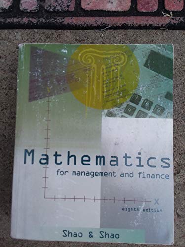 Mathematics for Management and Finance
