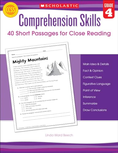 Comprehension Skills: Short Passages for Close Reading: Grade 4