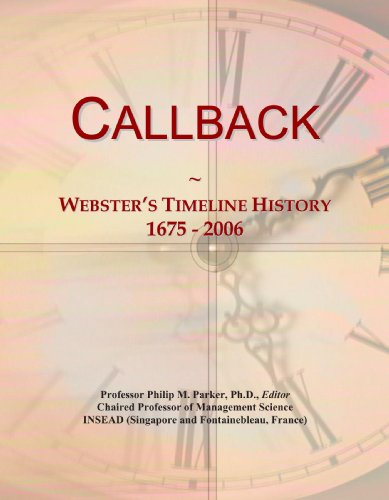 Callback: Webster's Timeline History, 1675 - 2006