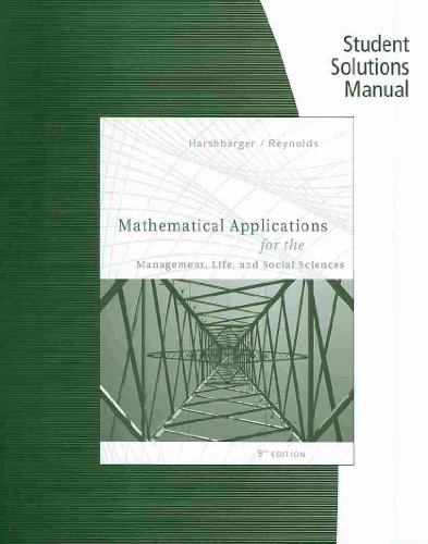 Mathematical Applications for the Management, Life, and Social Sciences
