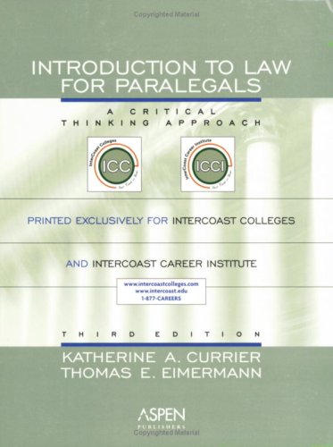 Introduction to Law for Paralegals: A Critical Thinking Approach