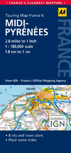 AA Touring Map France Midi-Pyrenees