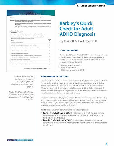 Barkley's Quick Check for Adult ADHD Diagnosis