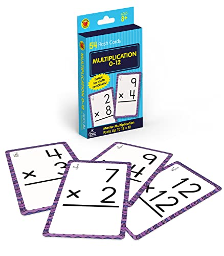 Carson Dellosa 54 Multiplication Flash Cards, Flashcards Covering All Times Table Facts Through 12, Math Games for Kids 8-12, 3rd Grade Mathematics and Up