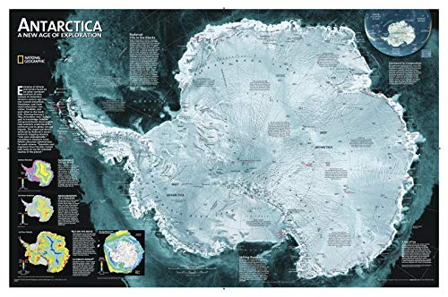 Antarctica Satellite, laminated: Wall Maps Continents (National Geographic Reference Map)