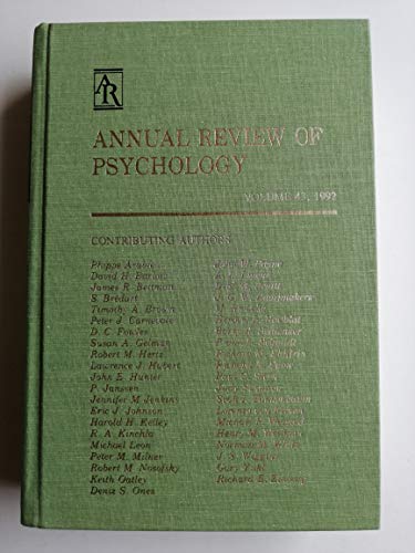 Annual Review of Psychology: 1992