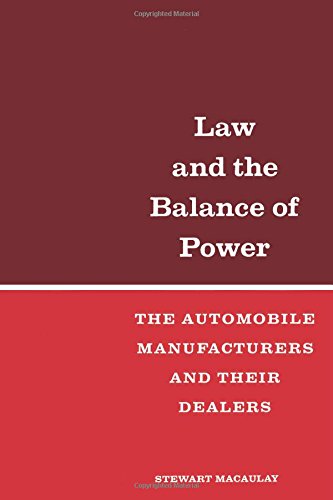 Law and the Balance of Power: The Automobile Manufacturers and their Dealers