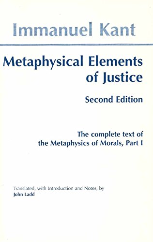 Metaphysical elements of Justice (Hackett Classics)