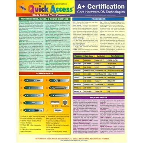 A+ Certification (Core Hardware) Quick Access (Quick Access Reference Charts)